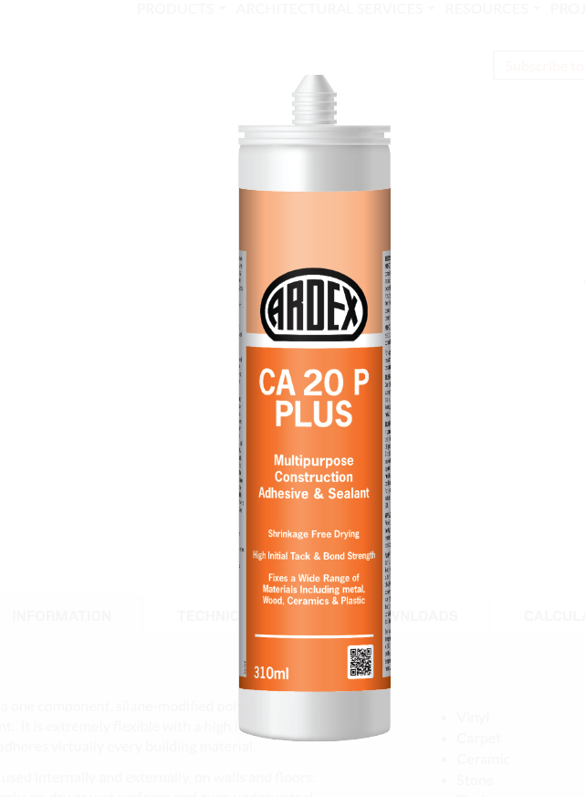 Ardex CA 20P Adhesive Sealant, 310ml | Screedworks UK