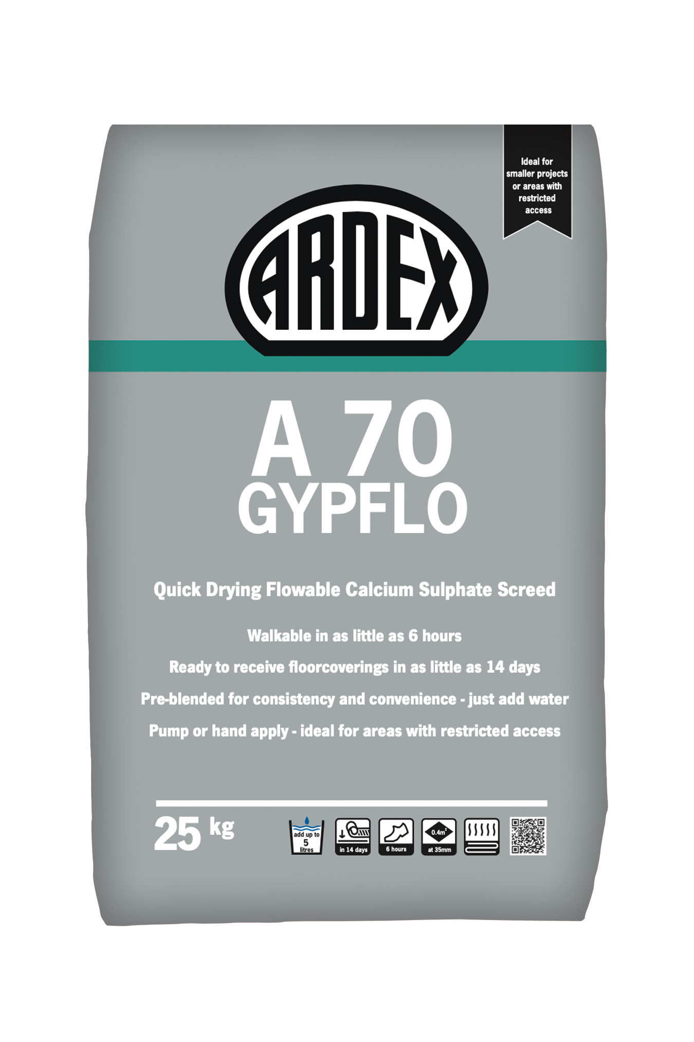 Ardex A70 Gypflo Quick Drying Calcium Sulphate Screed, 25kg | Screedworks UK