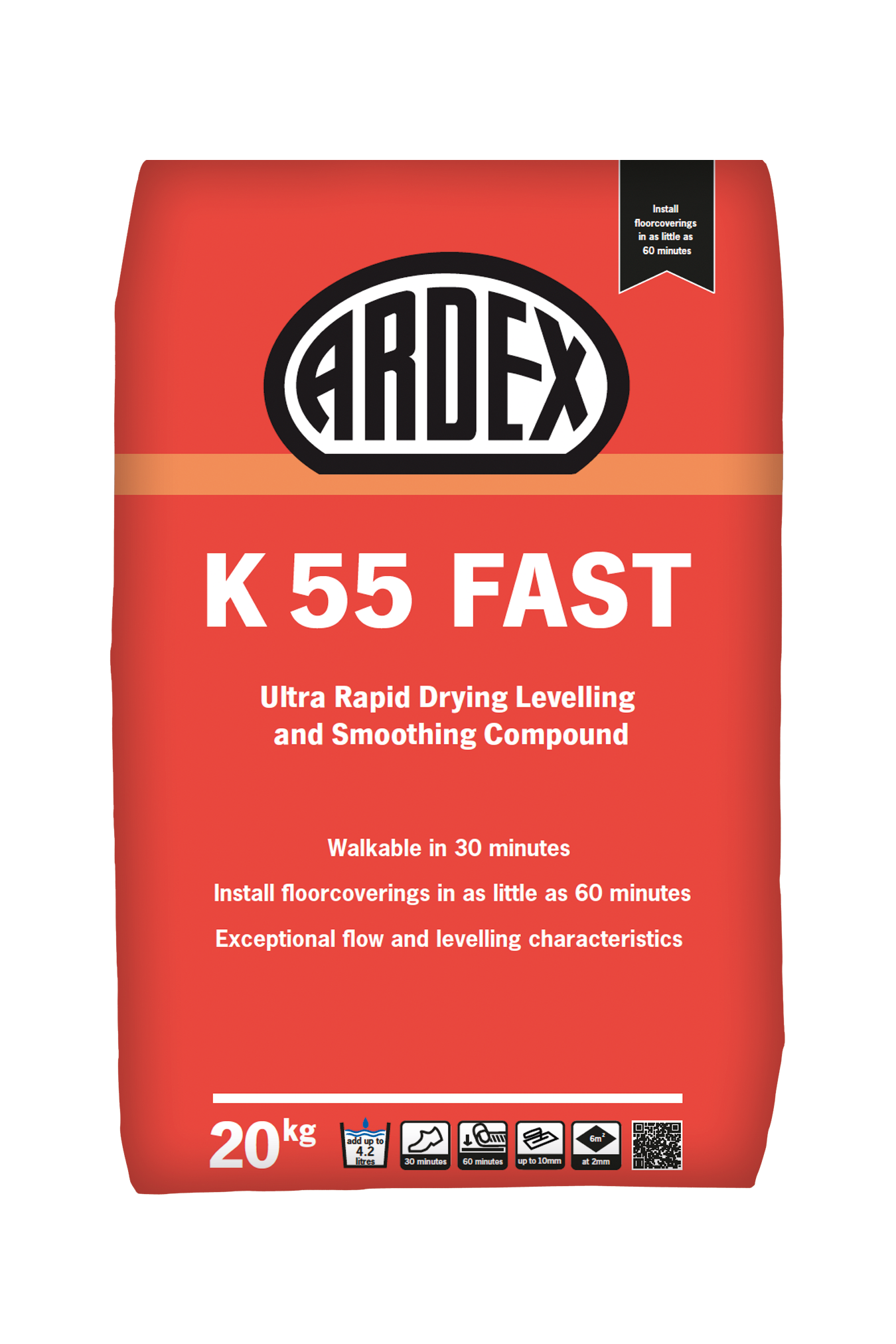 Ardex K55 Fast Ultra Rapid Smoothing & Levelling Compound, 20kg | Screedworks UK