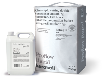 Kerakoll Proflow Rapid Two-Part Smoothing Compound (Grey), 20kg + 4.5L