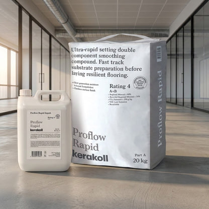 Kerakoll Proflow Rapid Two-Part Smoothing Compound (Grey), 20kg + 4.5L