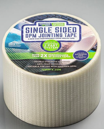 Visqueen Single Sided Jointing Tape 75mm x 25m | Screedworks UK