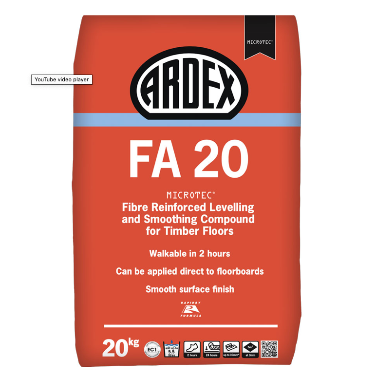 Ardex FA20 Levelling and Smoothing Compound for Timber Floors, 20kg | Screedworks UK