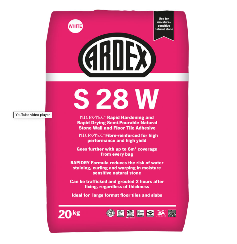 Ardex S28 White Tile Adhesive, 20kg | Screedworks UK