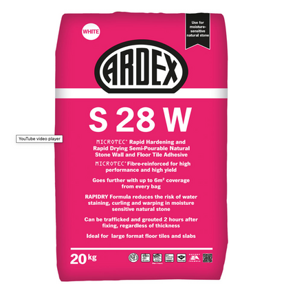 Ardex S28 White Tile Adhesive, 20kg | Screedworks UK