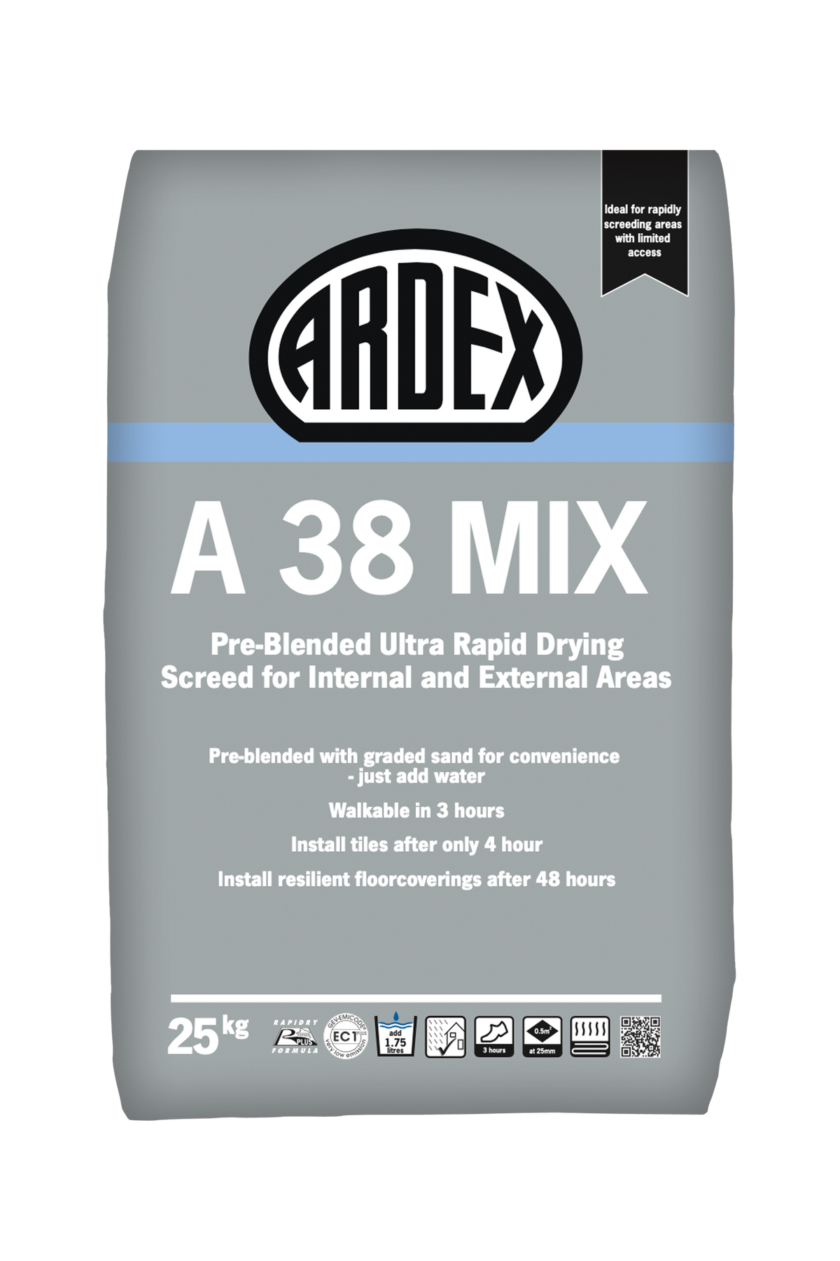 Ardex A38 Mix Ultra Rapid Drying Screed, 25kg bag (UK)