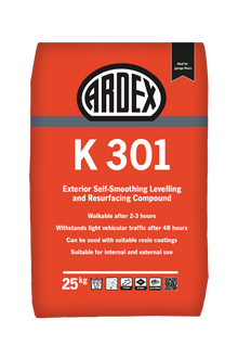 Ardex K301 Exterior Self-Levelling Concrete Resurfacing Compound, 25kg bag (UK)